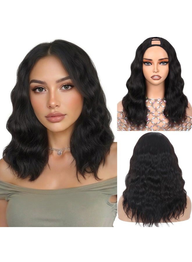 WIGNEE U Part Human Hair Wig 100% Brazilian Hair U Part Wig 4.5 CM Deep U Part Wig Human Hair 14 Inch Lightweight U Part Wigs For Black Women Natural Blend Beginner Friendly - Image 1