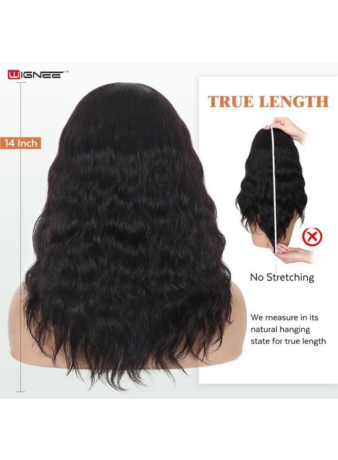 WIGNEE U Part Human Hair Wig 100% Brazilian Hair U Part Wig 4.5 CM Deep U Part Wig Human Hair 14 Inch Lightweight U Part Wigs For Black Women Natural Blend Beginner Friendly - Image 4