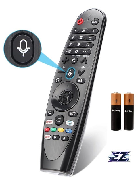 Remote Control AKB75855501 AN-MR20GA Compatible with LG Magic Remote MR19BA, AN-MR18BA, AN-MR650, AN-MR650A, AN-MR650B, AN-MR650G for All LG TVs with Voice Search – Battery Included