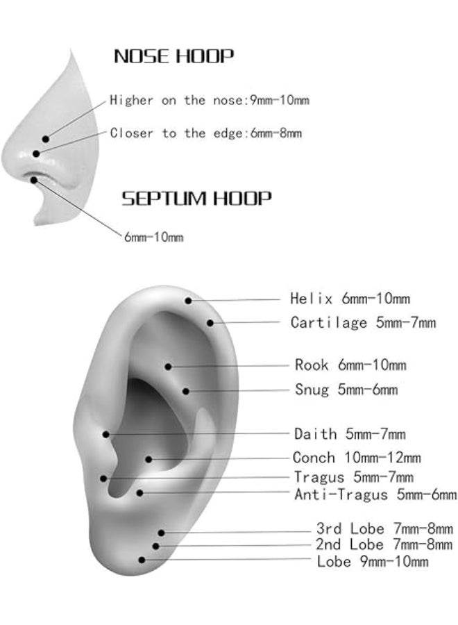 1.2*16MM  Titanium Steel Nasal Nail Stylish Nose Ring  (BLACK) - Image 5