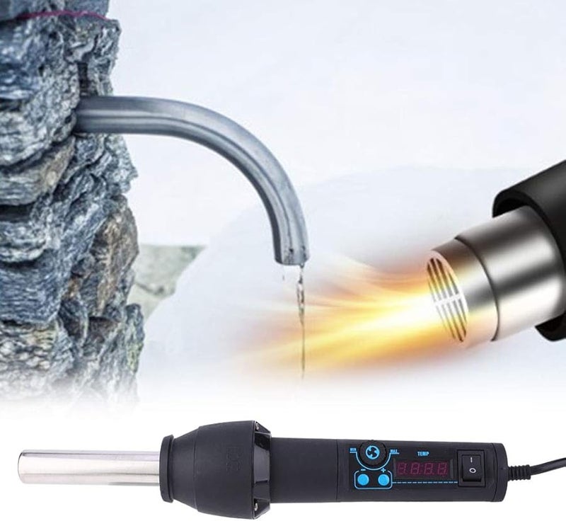 مسدس الهواء الساخن الرقمي قابل لضبط درجة الحرارة بقوة 600 واط أداة حرارة محمولة للحام وإصلاح الإلكترونيات - Image 5