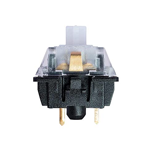 Granvela MX Standard Clear Switches for Mechanical Keyboards | Smooth Linear 35g | KS-8 3-pin Black-Bottom Compatible with SMD RGB Light -Pack 20 - Image 1