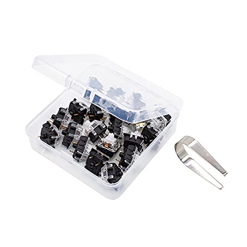 Granvela MX Standard Clear Switches for Mechanical Keyboards | Smooth Linear 35g | KS-8 3-pin Black-Bottom Compatible with SMD RGB Light -Pack 20 - Image 3