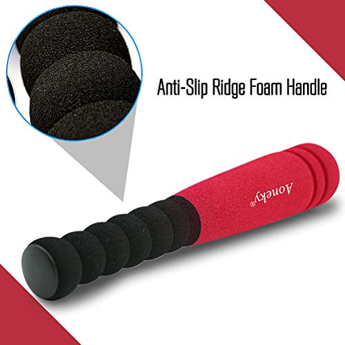Aoneky Min Foam Baseball Bat and Ball for Toddler - Indoor Soft Super Safe T Ball Bat Toys Set for Kids Age 1 Years Old, Best Gift for Children, 11.8 inch (Red) - Image 4