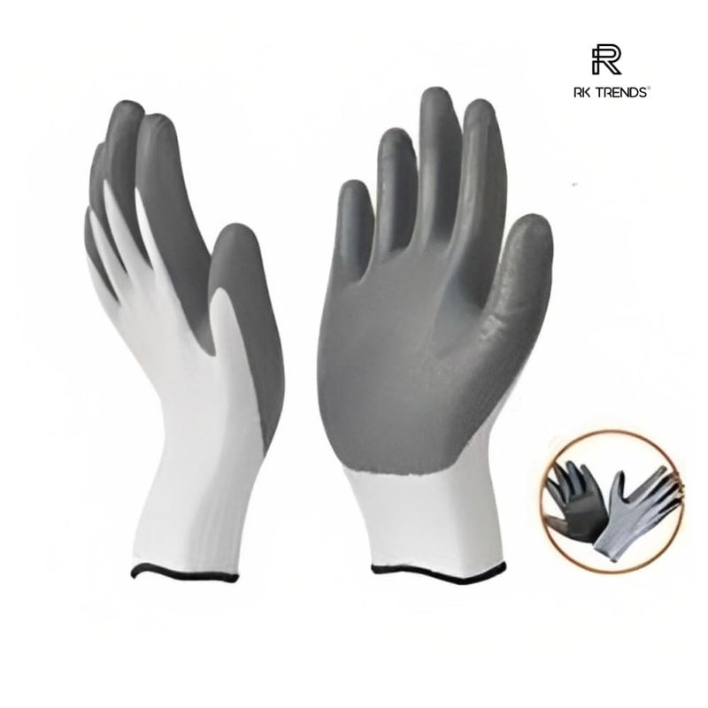 RK Trends Safety Nitrile Coated AntiCut Gloves for Industrial Mechanical Agricultural Gardening and Multipuropse Uses Pack of 10 Pairs Grey Nitrile Coated - Image 4