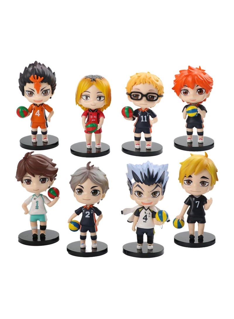 general Haikyuu dolls, 8 pieces Haikyuu toys, moveable dolls Haikyuu dolls 10 cm, Haikyuu moveable dolls, children's games Haikyuu moveable dolls, Haikyuu dolls children's birthday party - Image 1