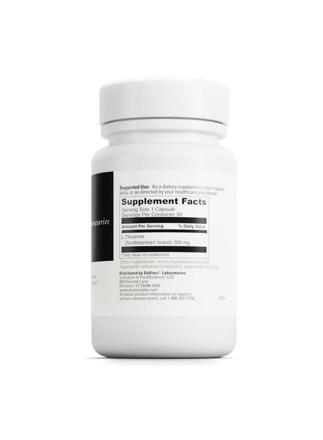 DAVINCI Labs L-Theanine - Dietary Supplement to Help with Concentration, Focus, Relaxation and Irritability* - with 200 mg L-Theanine per Serving - 30 Vegetarian Capsules - Image 2