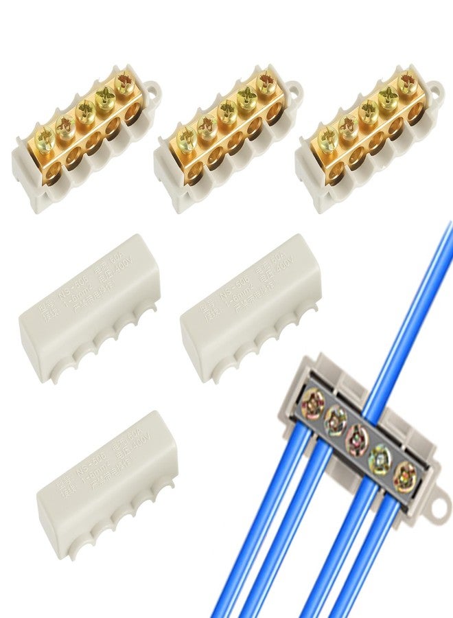 HUAREW 1 in 4 Out 60A Quick Wiring Splicing Terminal Connectors, 16-10 AWG Wire Splice Connectors(Pack of 6) - Image 1