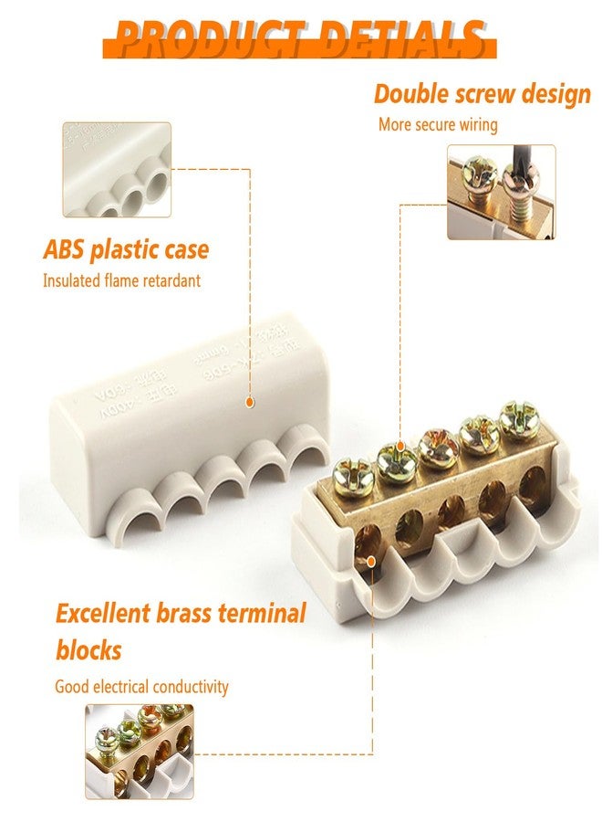 HUAREW 1 in 4 Out 60A Quick Wiring Splicing Terminal Connectors, 16-10 AWG Wire Splice Connectors(Pack of 6) - Image 3