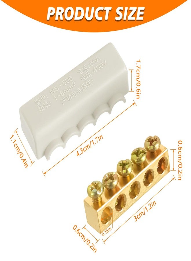 HUAREW 1 in 4 Out 60A Quick Wiring Splicing Terminal Connectors, 16-10 AWG Wire Splice Connectors(Pack of 6) - Image 2