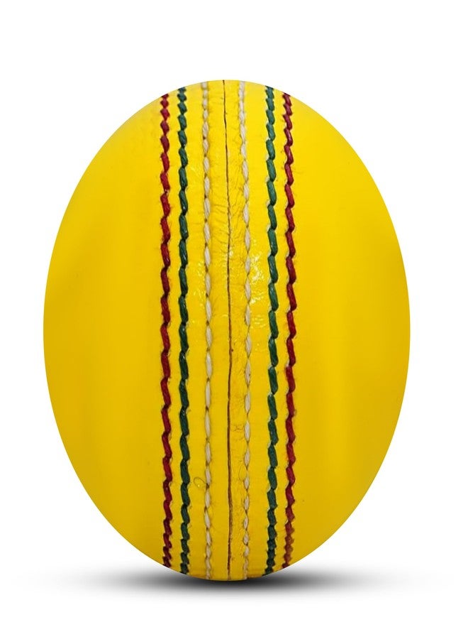 Fervor Spel Indoor Cricket Leather Ball - Genuine Yellow Leather Cricket Balls (Plastic Core) for Indoor Cricket Practice (Pack of 2) - Image 3