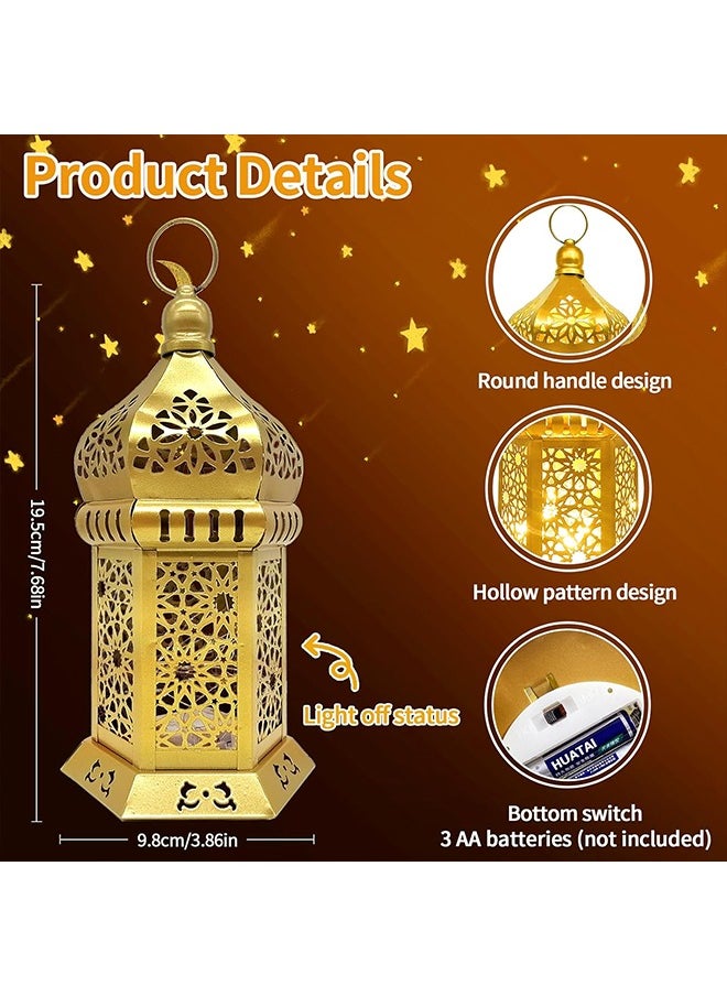 يواوليتي - أضواء رمضان ، فانوس رمضان ، ديكورات رمضان للمنزل ، خمر الصمام فانوس الجوف تصميم ديكورات لرمضان عطلة الجدول ديكور - Image 1
