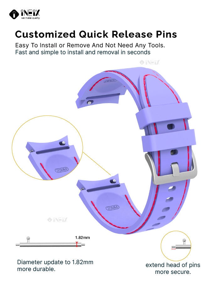 INEIX حزام استبدال سيليكون عالمي 20 مم لون لافندر - Image 5