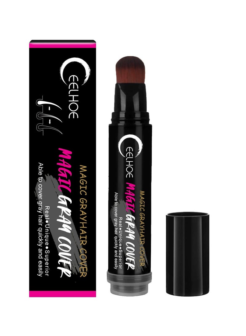 إيلهو عصا تصفيف الشعر النباتية التي يمكن التخلص منها Root Touch Up Hairline Powder Stick - تغطية رمادية مؤقتة ، قلم إسفنجي لتظليل الشعر مقاوم للماء لحشو الشعر وصبغ الجذر 20 مل - Image 1