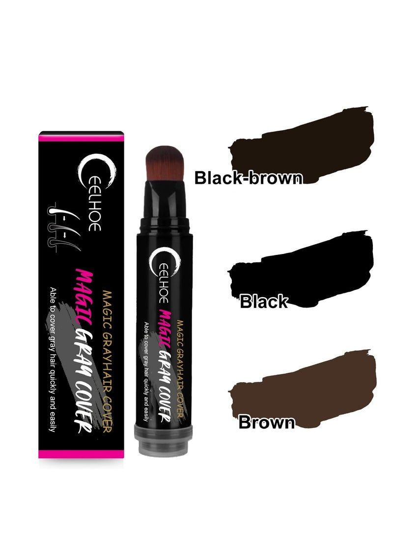 إيلهو عصا تصفيف الشعر النباتية التي يمكن التخلص منها Root Touch Up Hairline Powder Stick - تغطية رمادية مؤقتة ، قلم إسفنجي لتظليل الشعر مقاوم للماء لحشو الشعر وصبغ الجذر 20 مل - Image 2