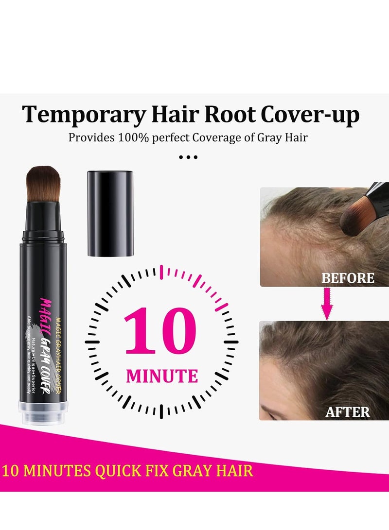 إيلهو عصا تصفيف الشعر النباتية التي يمكن التخلص منها Root Touch Up Hairline Powder Stick - تغطية رمادية مؤقتة ، قلم إسفنجي لتظليل الشعر مقاوم للماء لحشو الشعر وصبغ الجذر 20 مل - Image 3