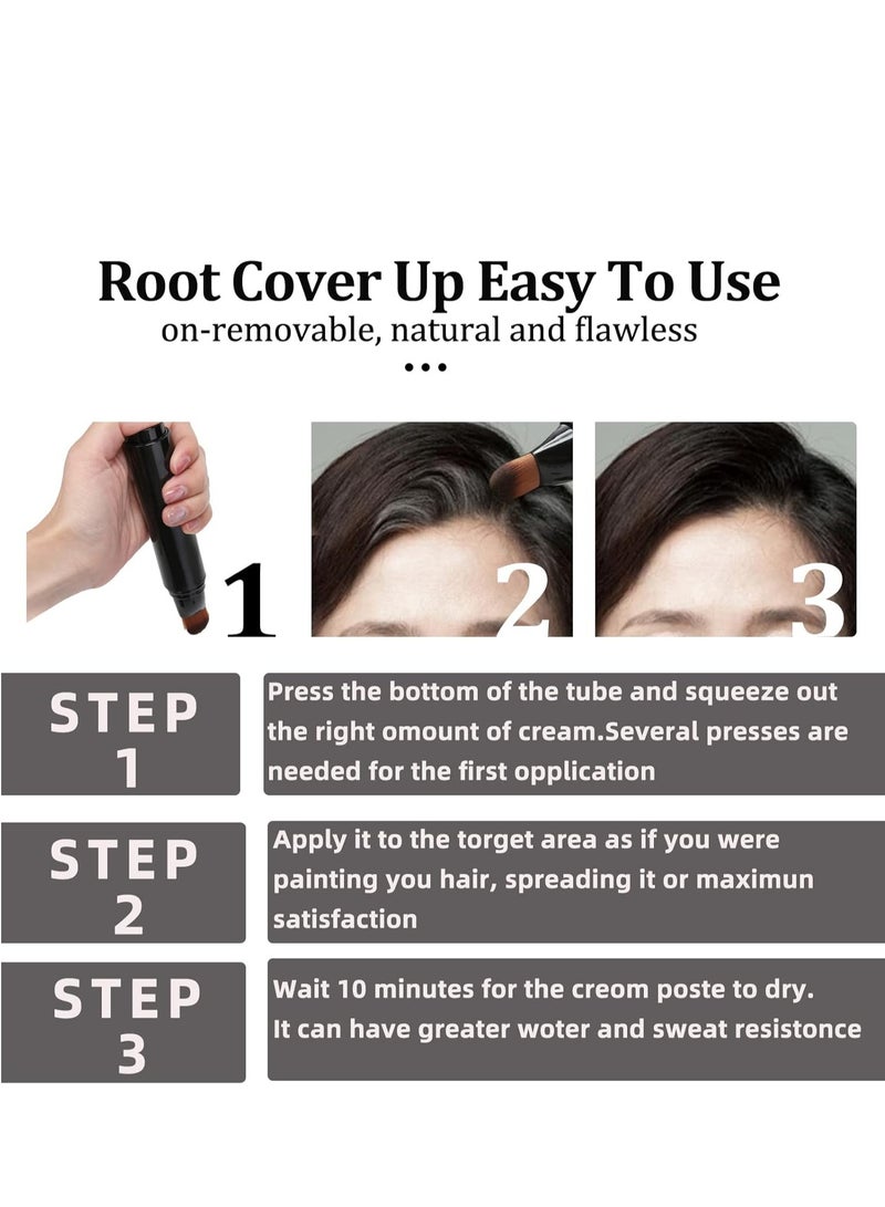 إيلهو عصا تصفيف الشعر النباتية التي يمكن التخلص منها Root Touch Up Hairline Powder Stick - تغطية رمادية مؤقتة ، قلم إسفنجي لتظليل الشعر مقاوم للماء لحشو الشعر وصبغ الجذر 20 مل - Image 4