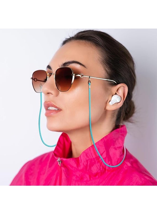 5 قطعة الجلد نظارات الشريط, مضادة للانزلاق نظارات سلاسل الحبل, نظارات قابلة للتعديل حامل الشريط, الرياضة نظارات الشمس حامل الشريط, الحبل الحبل نظارات حامل للرجال النساء والأطفال