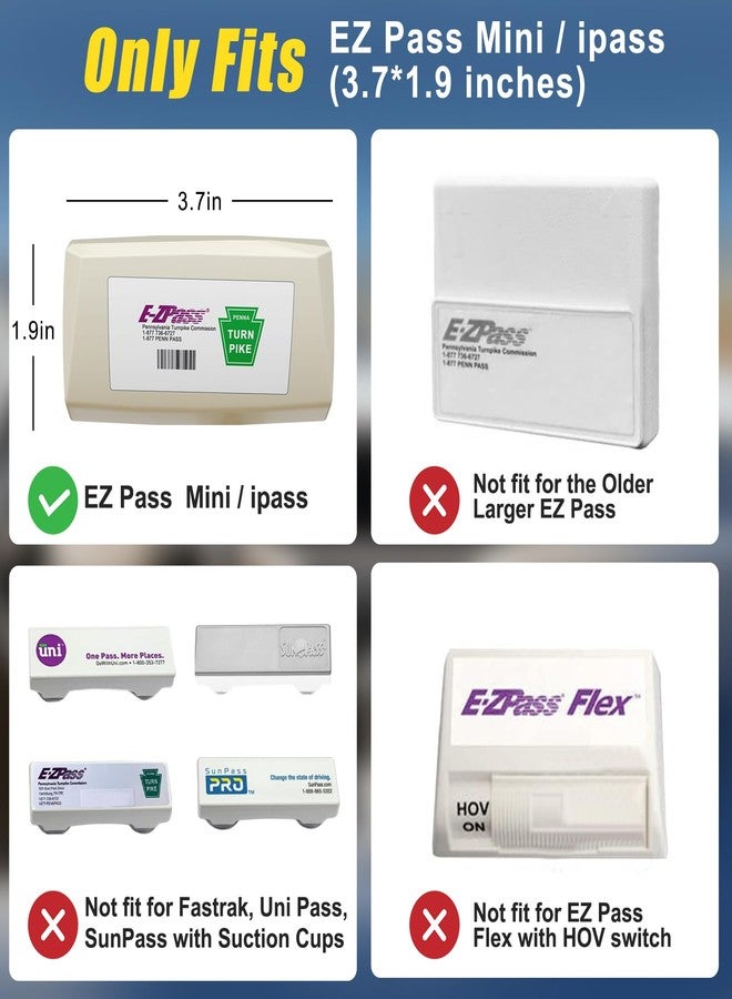 Zeyitian حامل بطاقة EZ Pass شفاف من Zeyitian مزود بأكواب شفط فائقة القوة للزجاج الأمامي. حامل بطاقة EZ Pass، حامل جهاز إرسال واستقبال بطاقة iPass. - Image 2
