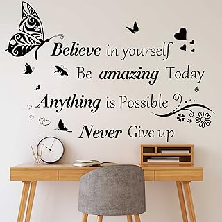 Sinekong Inspirational Quotes Wall Decals Large Removable Motivational Saying Wall Stickers Positive Lettering Word - Image 1