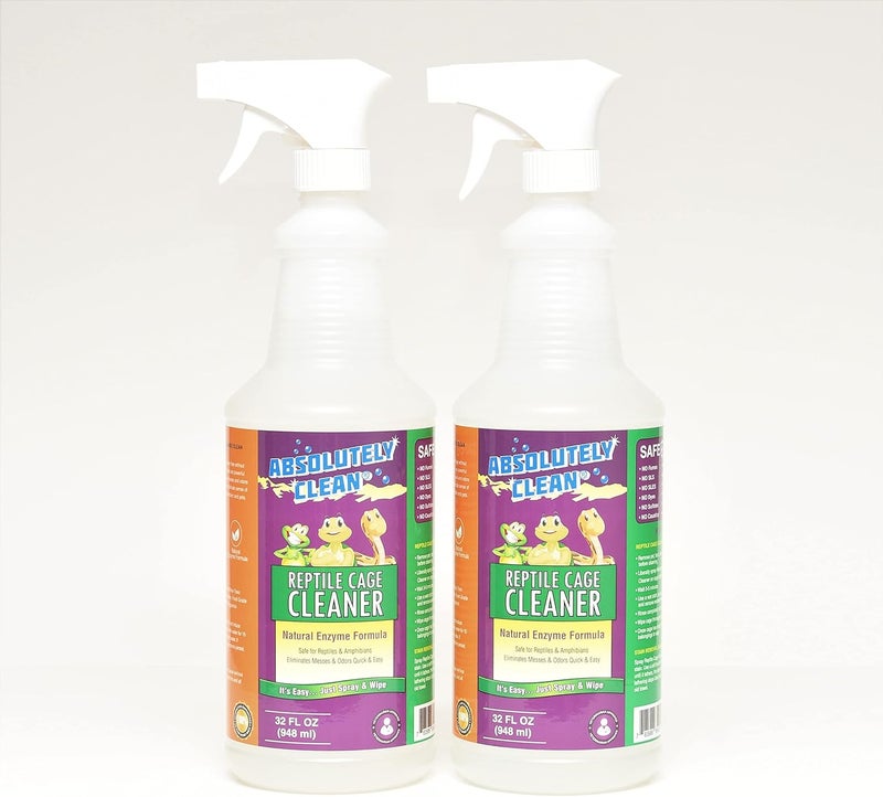 Amazing Reptile & Amphibian Terrarium Cleaner and Deodorizer - Just Spray/Wipe - Safely & Easily Removes Reptile & Amphibian Messes - USA Made (32oz Spray Bottle - Save 25%)