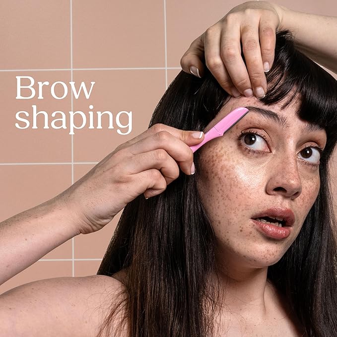 WILKINSON SWORD Intuition Eyebrow Shaper for Women Facial Hair Remover and Trimmer Exfoliating Dermaplaning Tool Pack of 3 Disposable Razors - Image 4