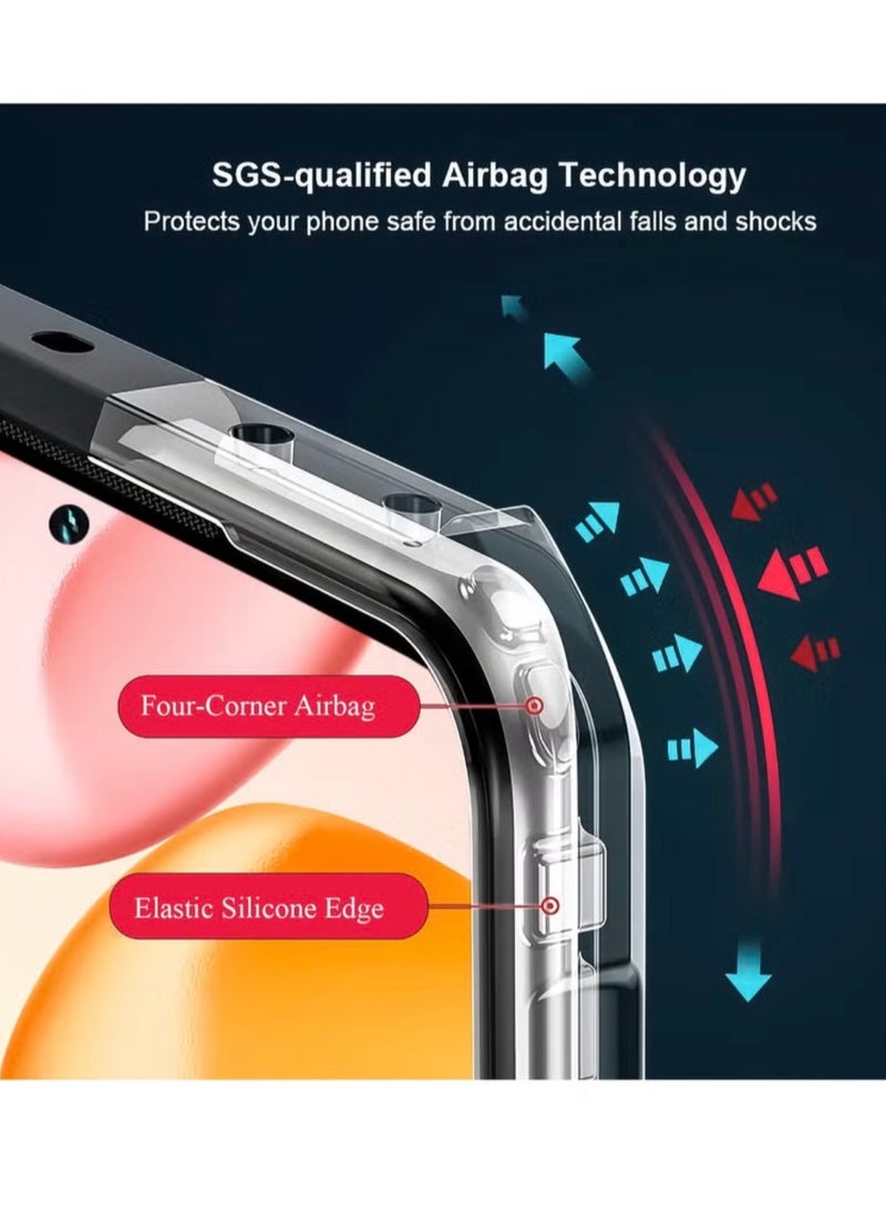 Xundo Clear Case for Honor 400 Pro 5G | Premium Rugged | Durable Shock-absorbing Frame | Black Border | Thermoplastic Polyurethane | Airbag Anti-drop Protection - Clear - Image 4