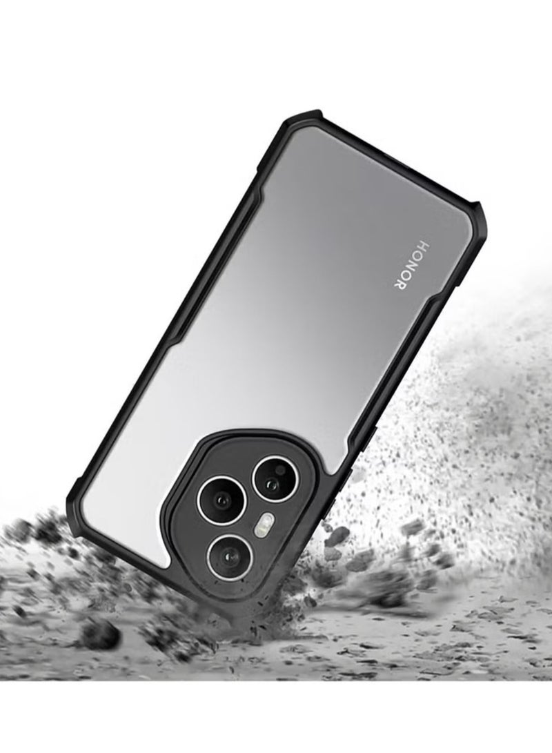 Xundo Clear Case for Honor 400 Pro 5G | Premium Rugged | Durable Shock-absorbing Frame | Black Border | Thermoplastic Polyurethane | Airbag Anti-drop Protection - Clear - Image 5