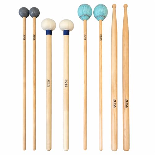 ROSS Drumheads ROSS Student Percussion Set with SD2 Drumsticks, General Timpani Mallets, Medium Keyboard Pair and Rubber Xylophone Pair - Image 1