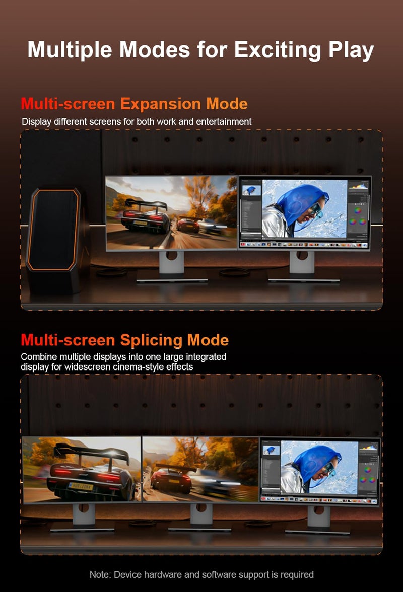 كيو سي اي اس كابل DisplayPort 1.4، طول 3.3 قدم، كابل DP 8K، سلك Display Port يدعم 8K@60Hz، 4K@144Hz، 2K@240Hz، HDR، موصلات مطلية بالذهب 32.4 جيجابت في الثانية لشاشات الألعاب، FreeSync/G-Sync، الكمبيوتر الشخصي، اللابتوب، التلفزيون - Image 5