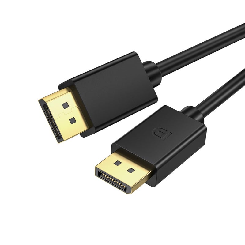 كيو سي اي اس كابل DisplayPort 1.4، طول 3.3 قدم، كابل DP 8K، سلك Display Port يدعم 8K@60Hz، 4K@144Hz، 2K@240Hz، HDR، موصلات مطلية بالذهب 32.4 جيجابت في الثانية لشاشات الألعاب، FreeSync/G-Sync، الكمبيوتر الشخصي، اللابتوب، التلفزيون - Image 1
