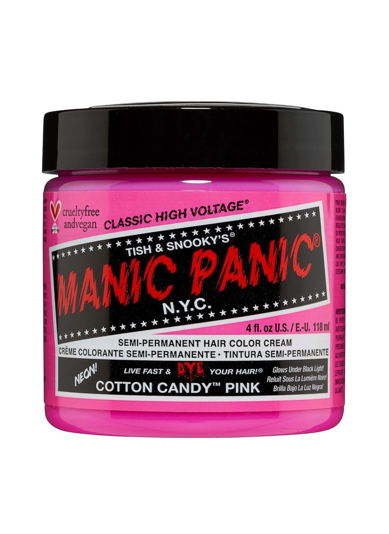 Manic Panic - MANIC PANIC Classic Cotton Candy Pink Semi Permanent Hair Color - Bright Pink Hair Dye for Women & Men That Lasts 4-6 Weeks - Vegan, Ammonia & Cruelty-Free - Create & Mix Custom Shades (4oz / 3pk) - Image 1