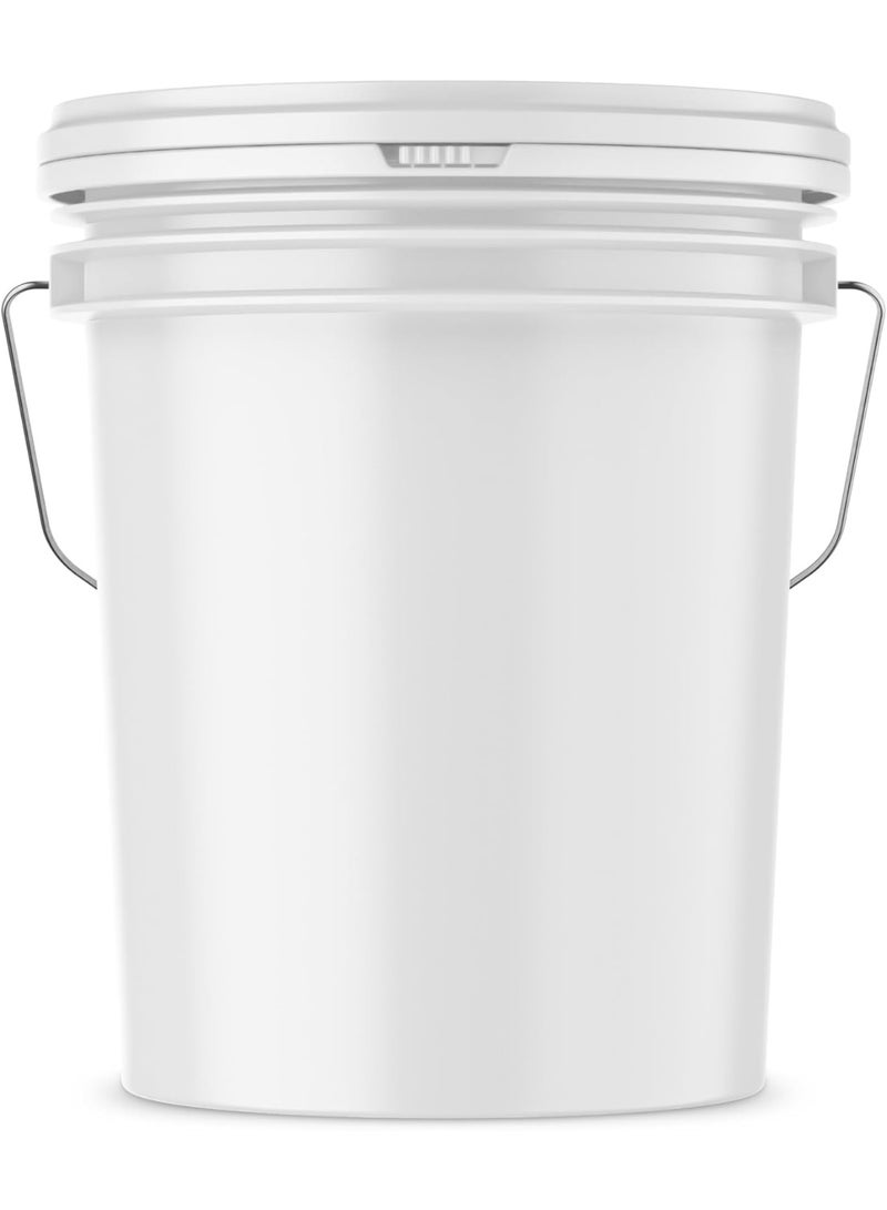 دلو بلاستيكي سعة 20 لتر مع غطاء – متين، بدرجة غذائية، مقاوم للأشعة فوق البنفسجية، مزود بمقبض مريح – سهل التنظيف، متعدد الاستخدامات لأعمال المنزل، التنظيف، الحديقة، الطلاء وتخزين المواد الغذائية.