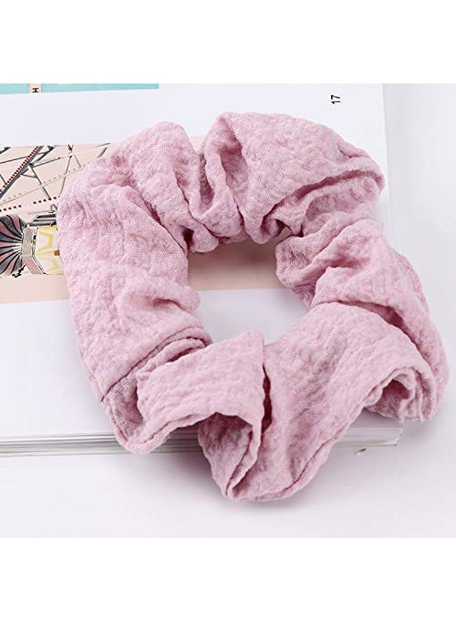 KINFENE 8 Pack Soft Linen Cotton Fabric Sleep Hair Scrunchies Skin Friendly Hair Bobbles Elastics Ponytail Holders Hair Wrist Ties Bands Cloth Scrunchies for Show Gym Dance Party Club Girl Women - Image 5