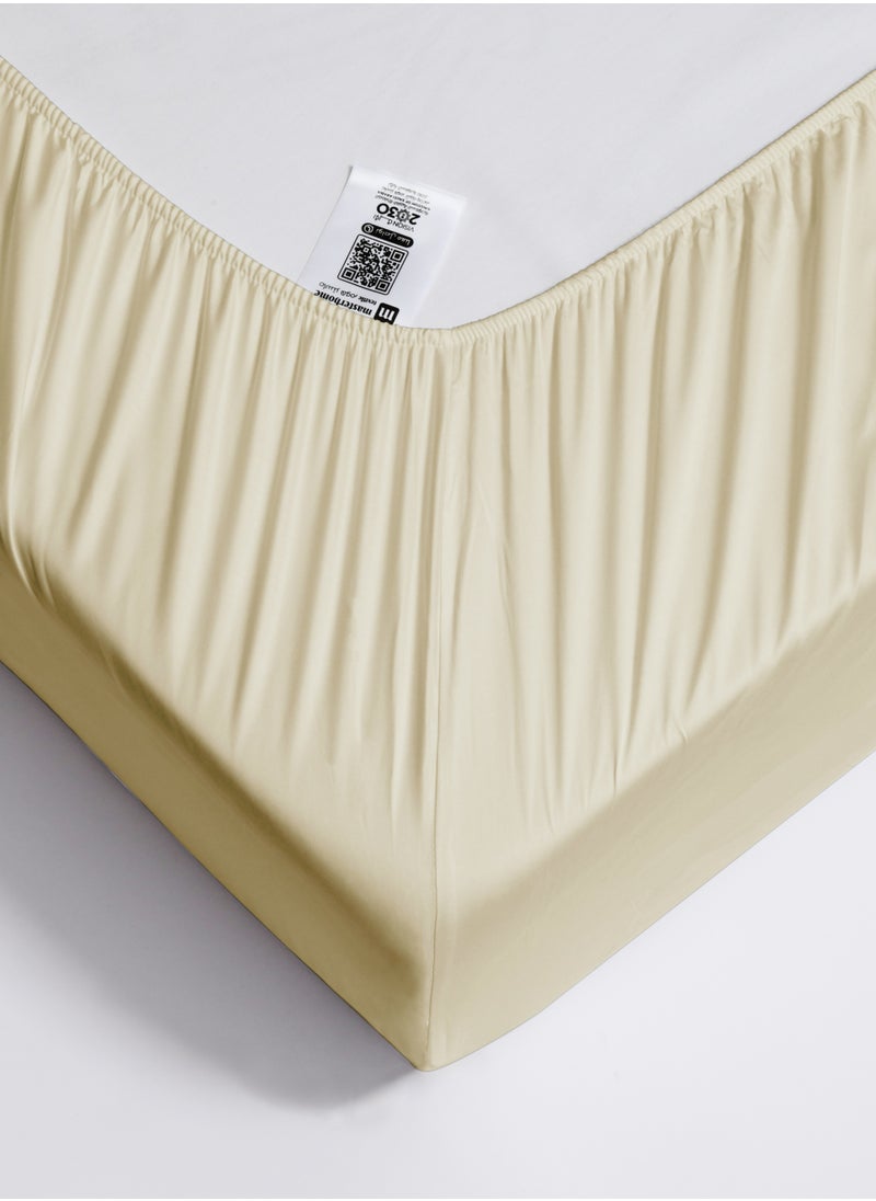 Single 100% Rayon Of Bamboo Cooling Fitted Sheet, Fitted Sheet With Elastic 120x200+30 cm, Breathable Silky Soft, Single Size 2 Pieces - pzsku/ZF60745985445ED6A5DBEZ/45/_/1723447755/c3c33151-b377-4bbb-b7f7-1a43f4a53a97