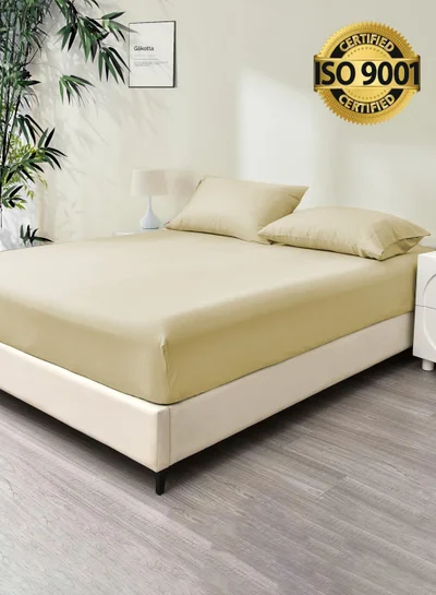 Master Home Textile Single 100% Rayon Of Bamboo Cooling Fitted Sheet, Fitted Sheet With Elastic 120x200+30 cm, Breathable Silky Soft, Single Size 2 Pieces
