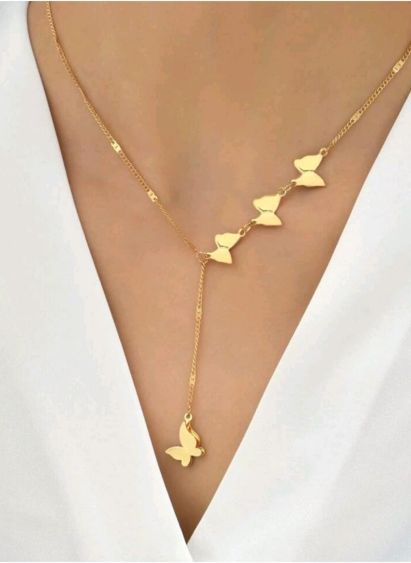 Shein Butterfly Charm Y Lariat Necklace  - Image 1