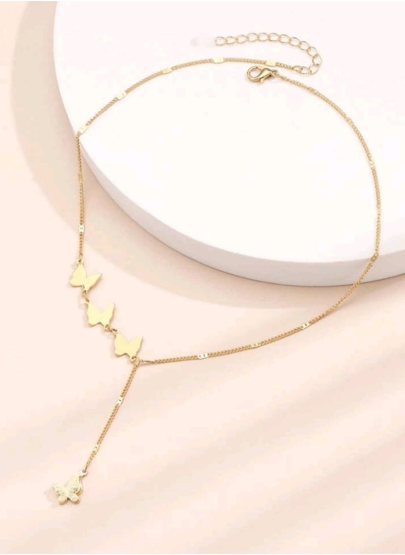 Shein Butterfly Charm Y Lariat Necklace  - Image 2