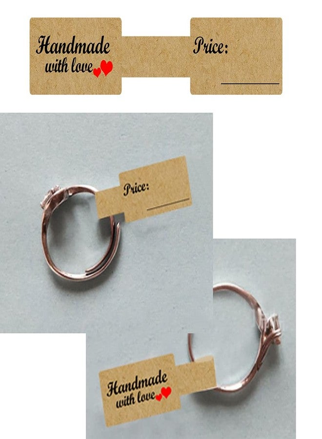 Top label Handmade with Love Sticker, Jewlry Price Tags, Rings Indentification Tags, 3x0.75 Inch, 300 Pcs Per Roll - Image 3