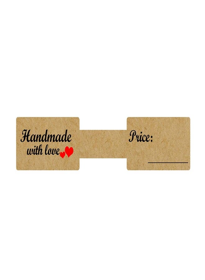 Top label Handmade with Love Sticker, Jewlry Price Tags, Rings Indentification Tags, 3x0.75 Inch, 300 Pcs Per Roll - Image 1