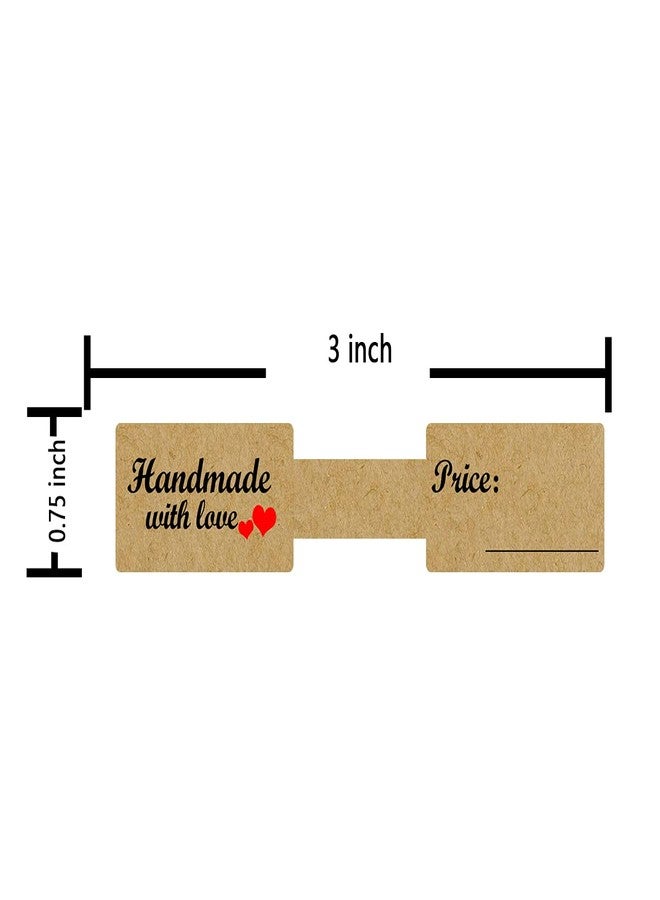 Top label Handmade with Love Sticker, Jewlry Price Tags, Rings Indentification Tags, 3x0.75 Inch, 300 Pcs Per Roll - Image 2