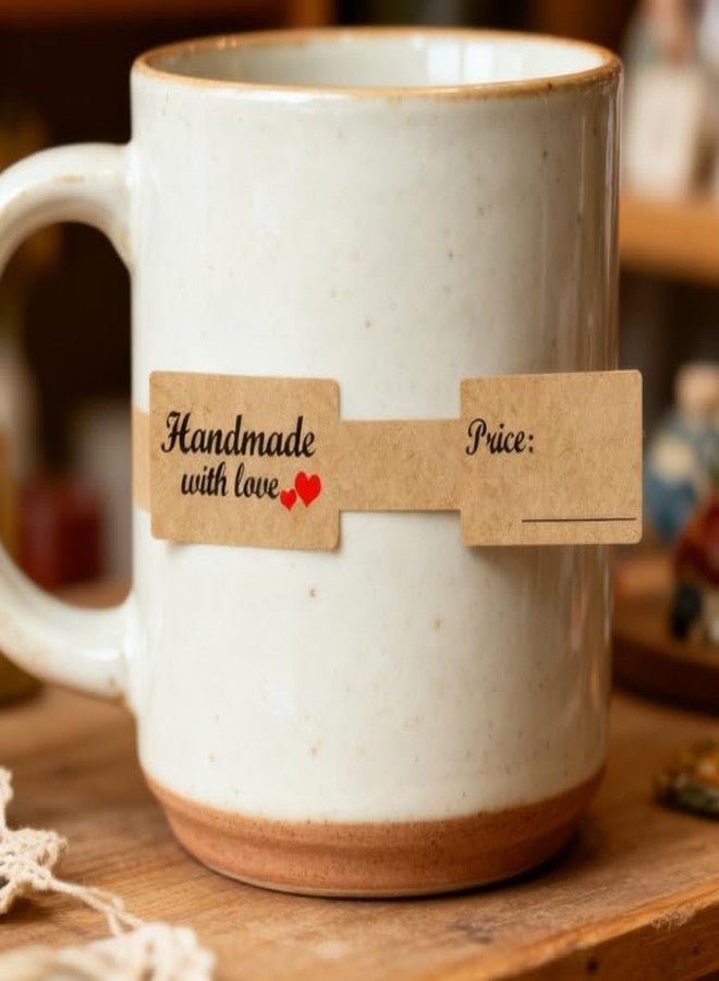 Top label Handmade with Love Sticker, Jewlry Price Tags, Rings Indentification Tags, 3x0.75 Inch, 300 Pcs Per Roll - Image 4