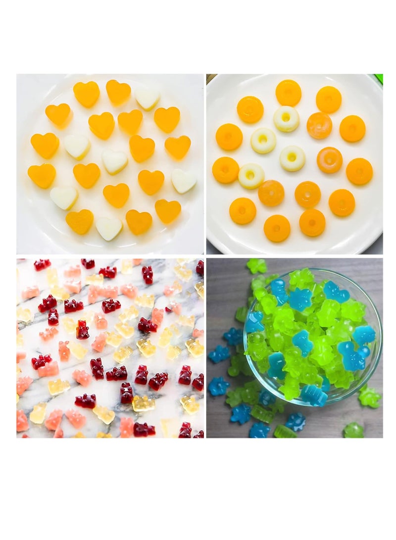 FengSVMA Gummy Bear Candy Molds Silicone, Gummy Molds with 2 Droppers, Non-Stick Silicone Candy Molds Including Mini Dinosaur, Bear Shape, Hearts and Mini Donut, Set of 4 - Image 2