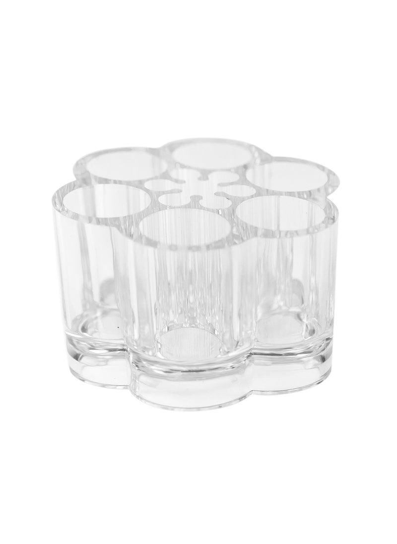 Super Z Outlet Super Z Outlet Clear Acrylic Flower Cosmetic and Makeup Nail Brush Lip Gloss Holder Compact Stand with 12 Slot Spaces Organizer 