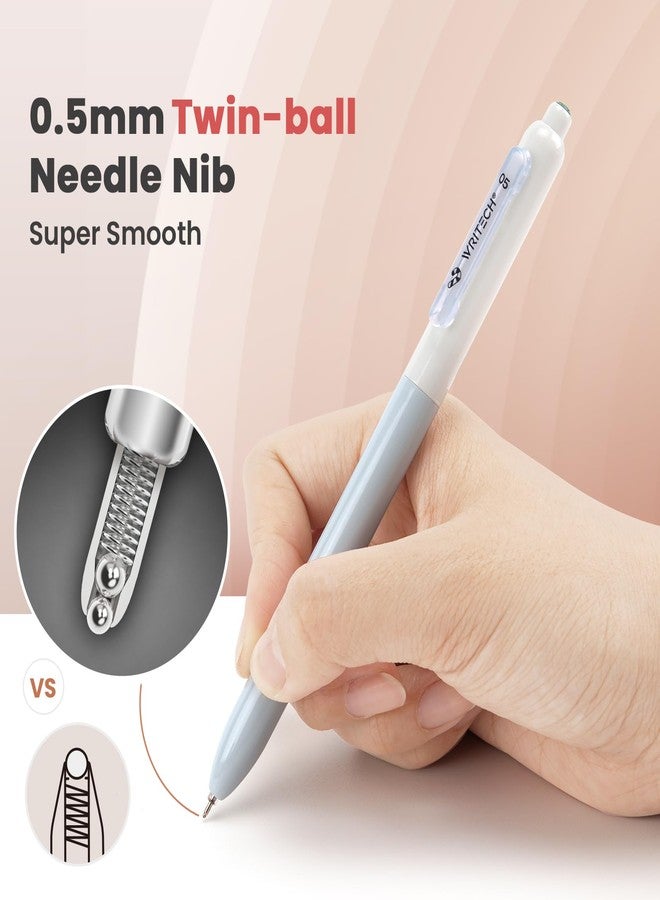 WRITECH Gel Pens Fine Point: 0.5mm Retractable Fine Point Smooth Writing Pen Set No Smear Black Ink Silent Click 4ct for Journaling - Image 2