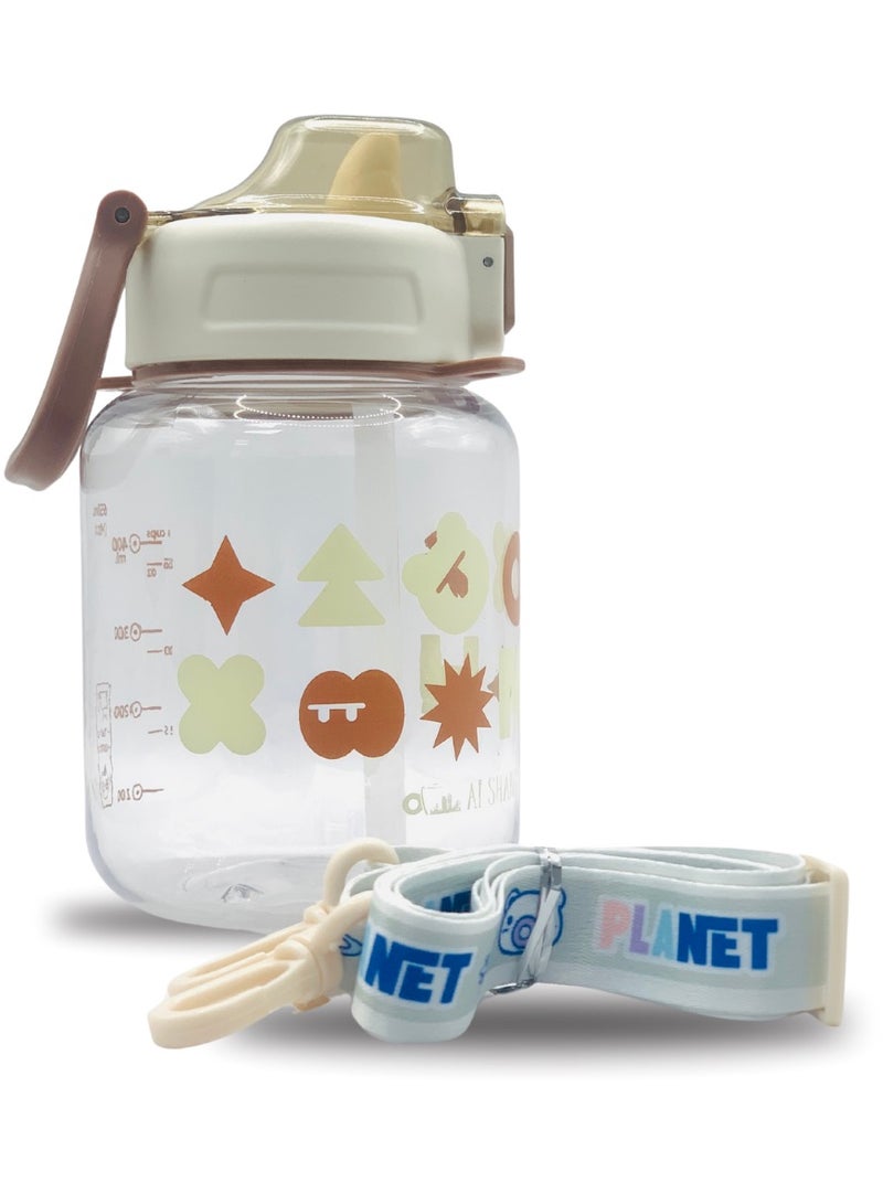 ايرس زجاجة مياه للأطفال خالية من مادة BPA مع شفاطة وحبل تعليق - زجاجة مانعة للتسرب وخفيفة الوزن للأولاد والبنات - مثالية للمدرسة ومجموعات اللعب والسفر (اللون حسب المخزون) - Image 4