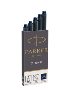 PARKER 5-Piece Quink Fountain Pen Refills Blue-Black  - Image 1