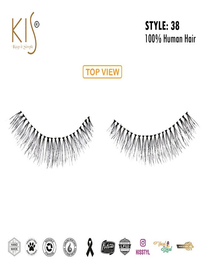 KIS Professional Eyelashes 100% Human Hair Blend Glamorous Handcrafted Versatile Hairpiece Natural Look And Feel Cruelty-Free New Tapered End Cruelty Free Lashes For Women - Image 3