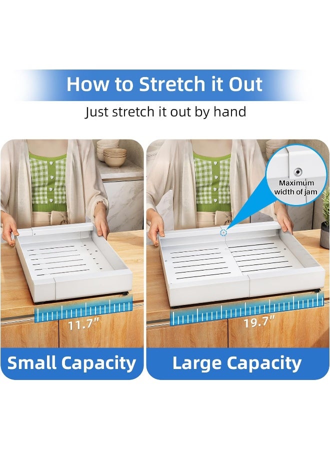 Expandable Pull-Out Cabinet Organizer with Adhesive Nano Film - For Kitchen, Pantry, Bathroom Storage  - Image 1
