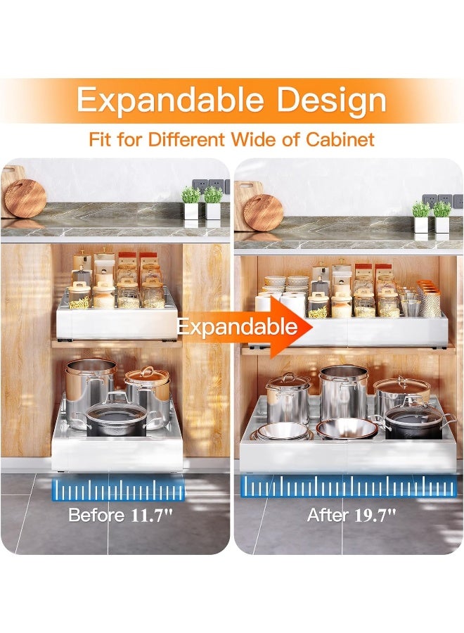 Expandable Pull-Out Cabinet Organizer with Adhesive Nano Film - For Kitchen, Pantry, Bathroom Storage  - Image 2